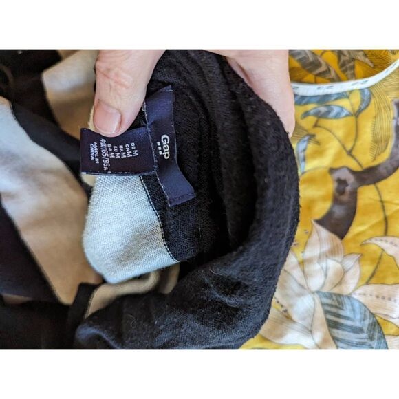 Gap striped black white and blue open cardigan sz m - Picture 3 of 5